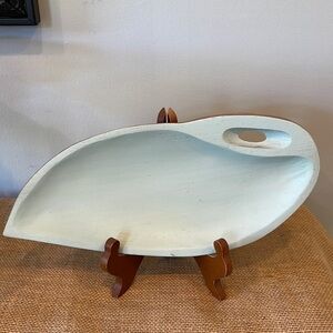 Robins egg blue wooden decorative tray /platter